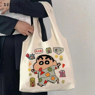 Guangluo Túi Xách Vải canvas In Hoạt Hình Cậu Bé Bút Chì Shin-Chan Kiểu Nhật Bản Dễ Thương