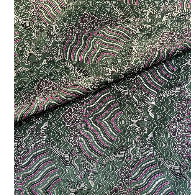 Vải Lụa satin Thêu Họa Tiết Thổ Cẩm Trung Hoa 1M