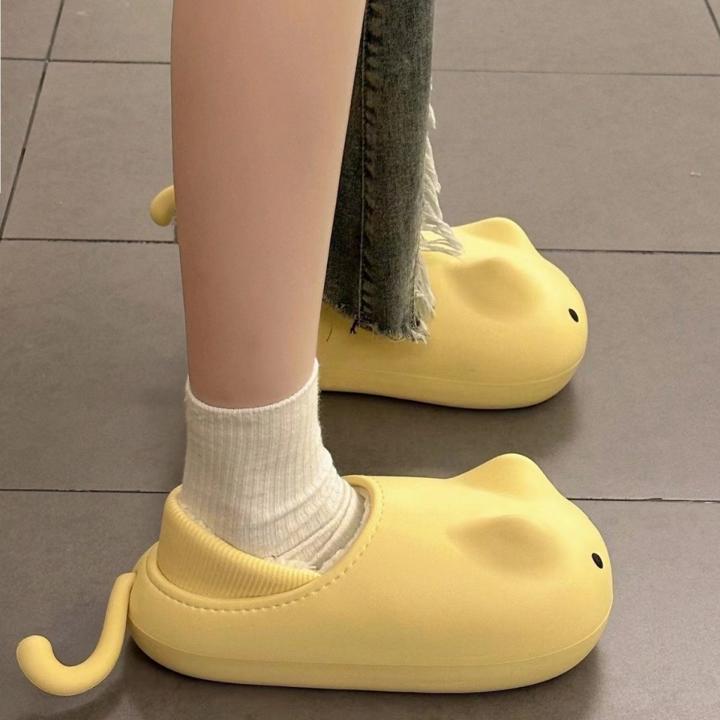 Dép Bông Đi Trong Nhà Hình Chú Chuột Nhỏ Dễ Thương Thời Trang Thu Đông Cho Nữ
