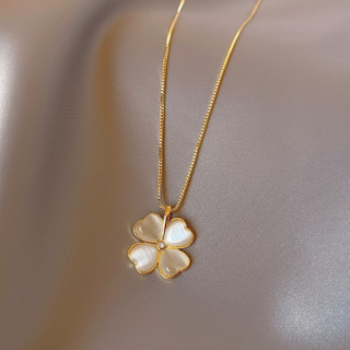 Opal Vòng Cổ Cỏ Bốn Lá Nhẹ Nhàng Thiết Kế Sang Trọng Thời Trang Mùa Hè