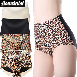 Quần lót nữ AOWEINISI mịn màng không đường may lưng cao họa tiết da báo kiểu dáng sexy