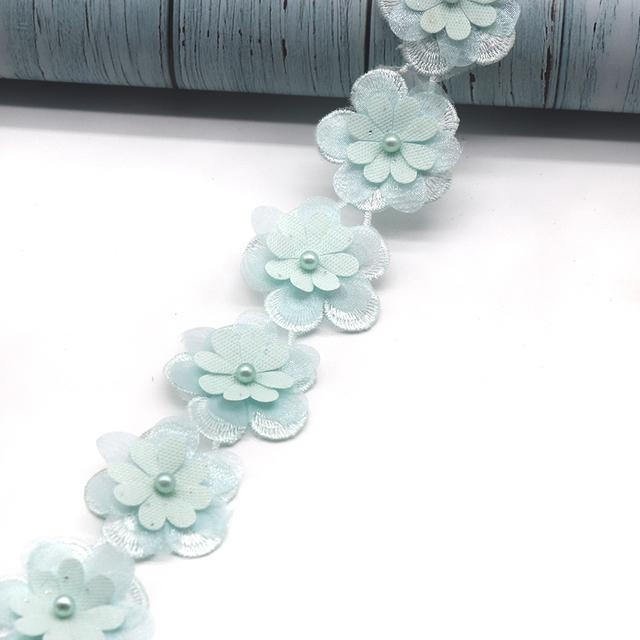 Set 10 Dải Ren Hoa Đính Ngọc Trai Giả Dùng Để Trang Trí Váy Cưới