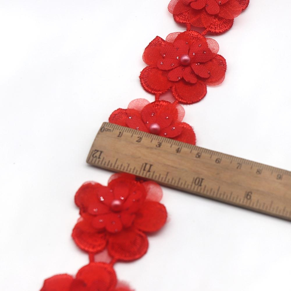 Set 10 Dải Ren Hoa Đính Ngọc Trai Giả Dùng Để Trang Trí Váy Cưới