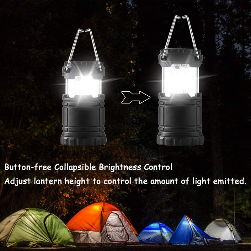 Đèn LED cắm trại 2Gói Portable Treo Collapsible Mini Đèn lồng Đèn pin LED siêu sáng Đèn LED cầm tay