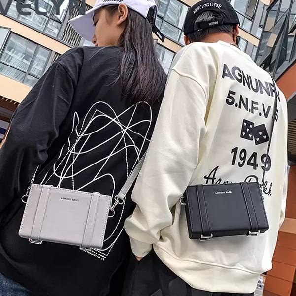 Guangluo Túi Đeo Chéo Vai Bằng Da PU Màu Trơn Thời Trang Cá Tính