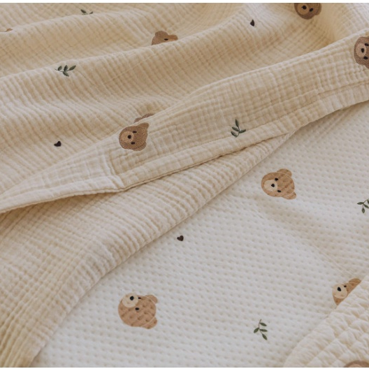 Chăn cotton Sợi Tre Thoáng Khí Phong Cách Hàn Quốc Cho Bé Sơ Sinh