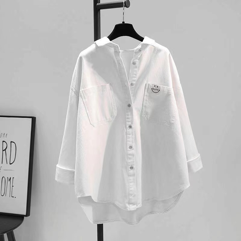 Áo Sơ Mi Nữ Dài Tay Dáng Rộng Phong Cách Hàn Quốc baju baju wanita Lenan panjang Hàng Mới Có Sẵn