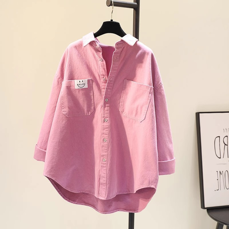 Áo Sơ Mi Nữ Dài Tay Dáng Rộng Phong Cách Hàn Quốc baju baju wanita Lenan panjang Hàng Mới Có Sẵn