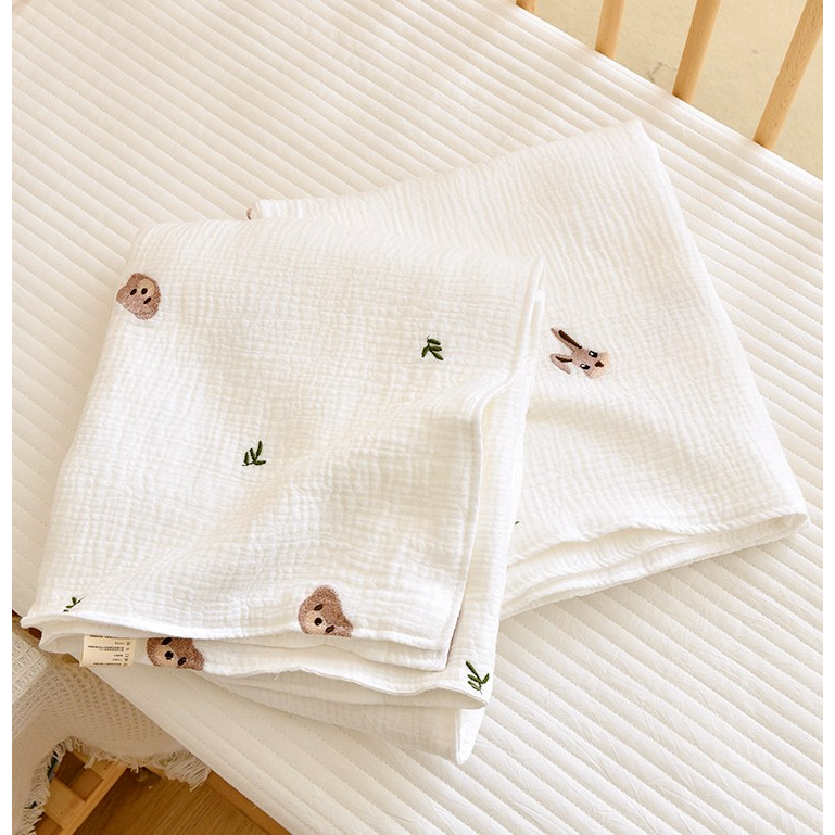 Chăn cotton Sợi Tre Thoáng Khí Phong Cách Hàn Quốc Cho Bé Sơ Sinh