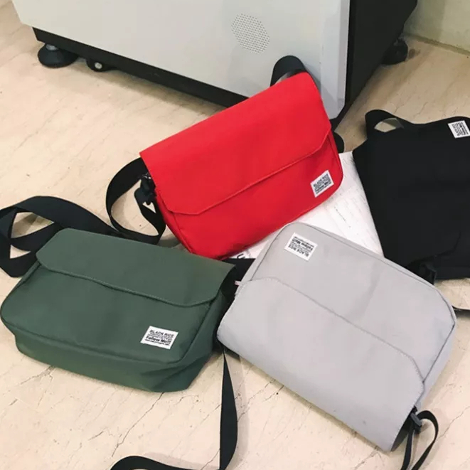 Guangluo  Túi Đeo Vai Bằng Vải canvas Màu Trơn Đơn Giản Cá Tính Hợp Thời Trang Mới Cho Nam Sinh