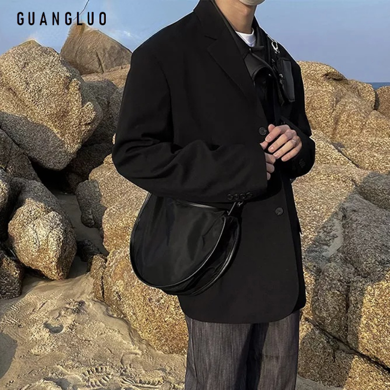 Túi đeo chéo vai GUANGLUO bằng nylon hai trong một sức chứa lớn phong cách Hàn Quốc thường ngày cho nam