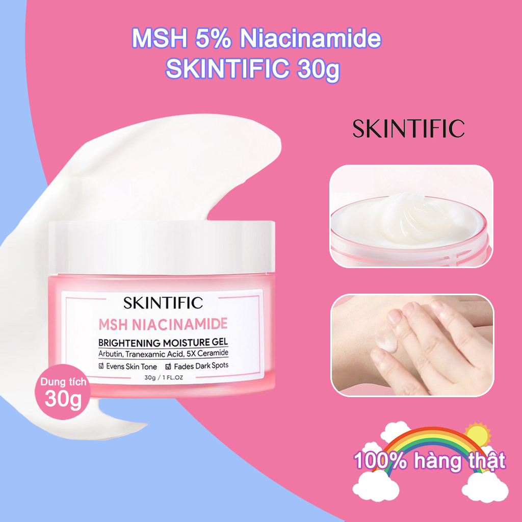 CHÍNH HÃNG✨ SKINTIFIC Gel dưỡng ẩm sáng da 5% MSH Niacinamide 30g