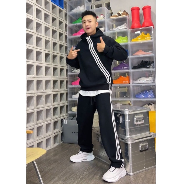Set Đồ Thể Thao Áo Khoác Có Khóa Kéo + Quần Dài Thời Trang Cho Nam