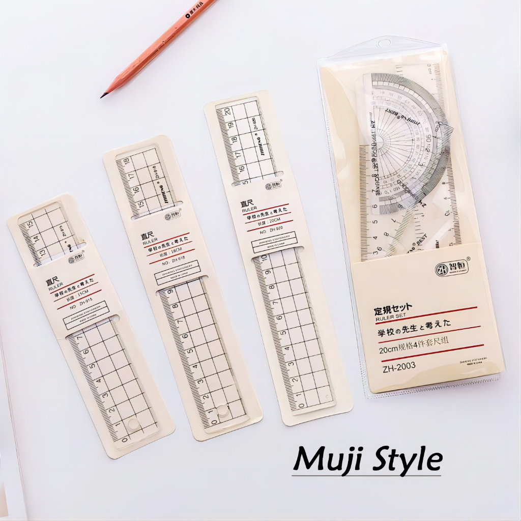 Bộ Thước Kẻ Bằng acrylic Trong Suốt Hình Vuông Đơn Giản Sáng Tạo wj193