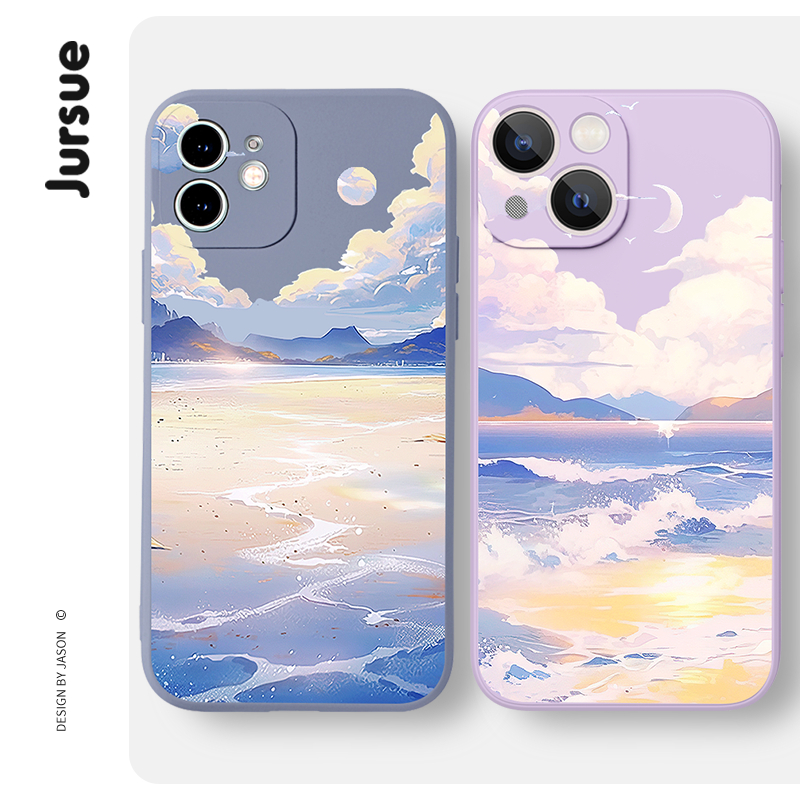 Ốp lưng JURSUE dễ thương đẹp mềm màu Cho IPHONE 15 14 13 12 11 PRO MAX SE 2020 X XR XS ip 8 7 6 6S PLUS XYH2264