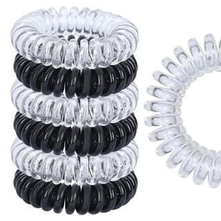Dây Buộc Tóc Cao Su Trong Suốt 4cm Màu Trắng Đen Phong Cách Hàn Quốc