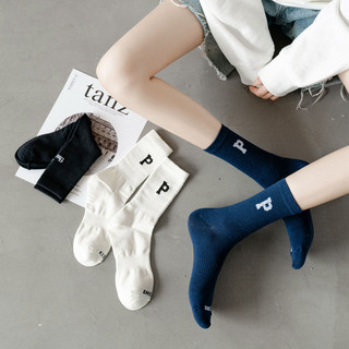 FHYL Vớ Thể Thao cotton Mềm Co Giãn Màu Trơn In Chữ Trung Bình Đơn Giản Thời Trang Hàn Quốc Cho Nam
