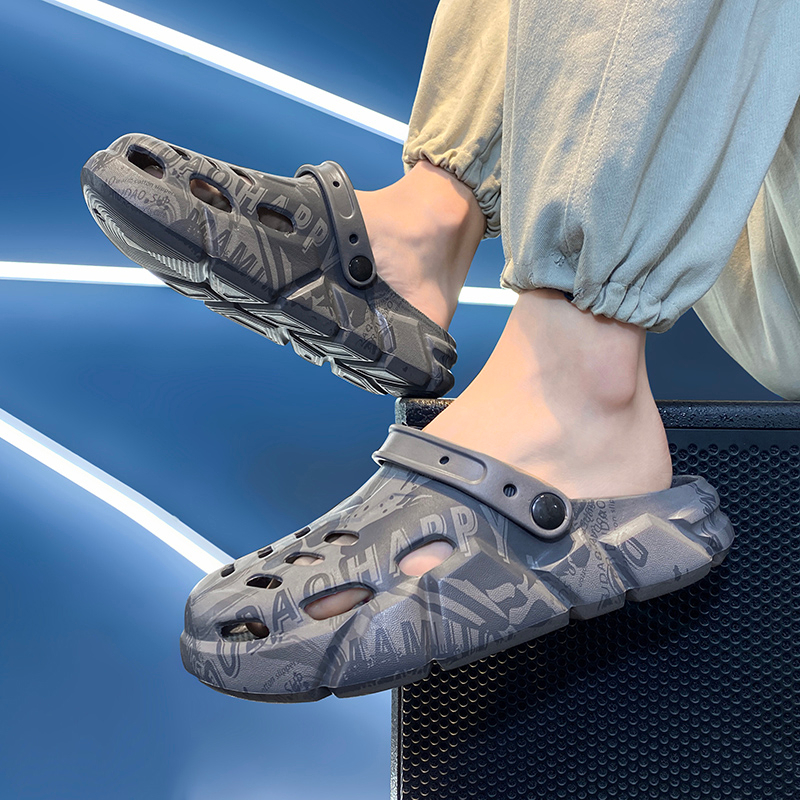 Dép Sandal Đế Dày Không Trượt Thiết Kế Đục Lỗ Thời Trang Mùa Hè Hàng Mới 2023 Dành Cho Bạn Nam