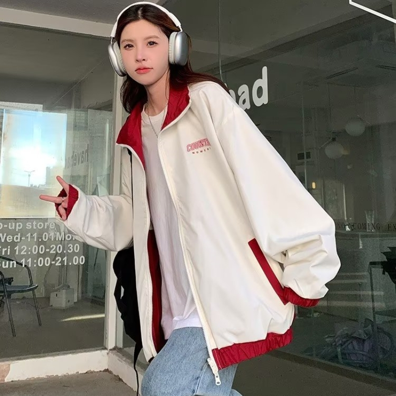 Áo Khoác bomber Hai Mặt Phối Màu Sắc Tương Phản Thời Trang Dành Cho Nam Giới Có Size m-2xl