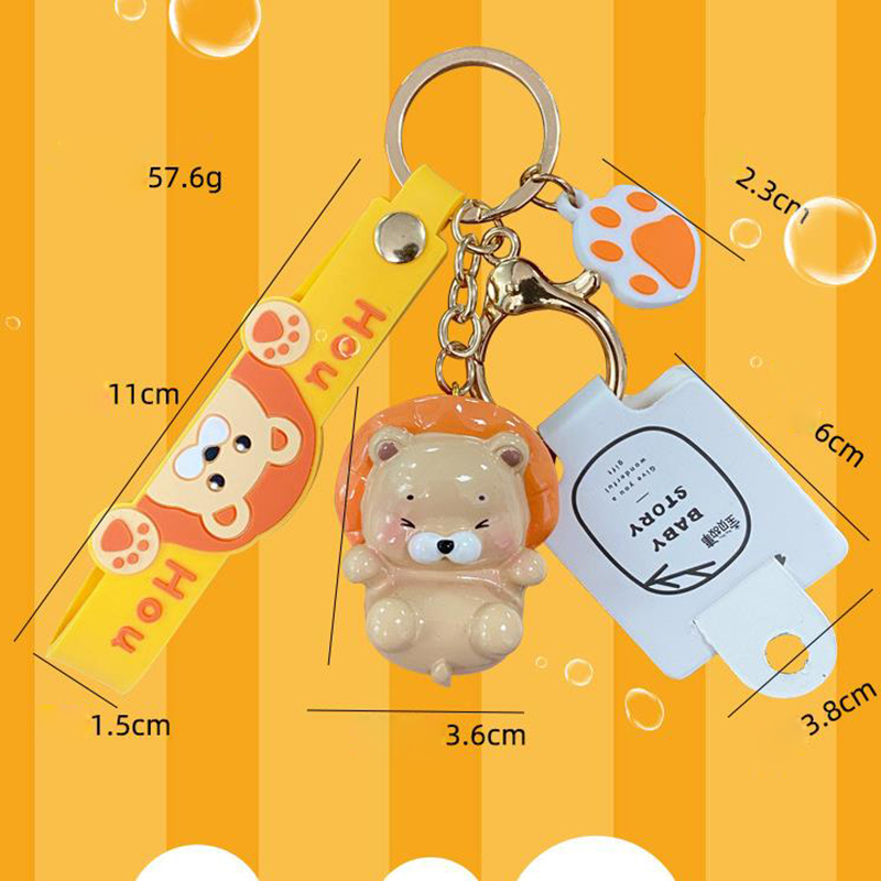 Hoạt Hình Móc Khóa Hình Sư Tử Bằng resin Xinh Xắn