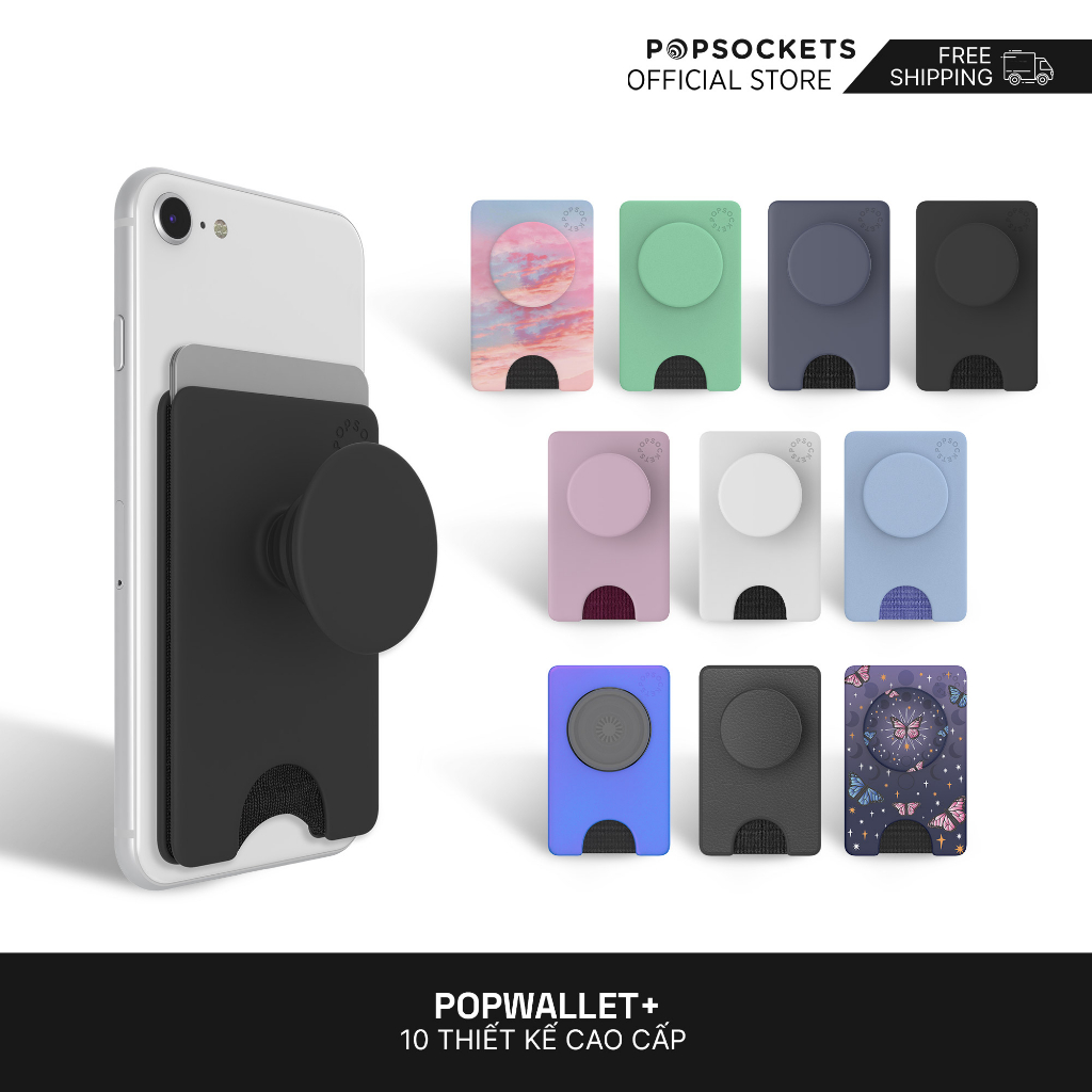 Giá đỡ điện thoại Popsockets kèm khe đựng tiền tiện dụng sành điệu sang trọng để bàn và gắn trên ô tô