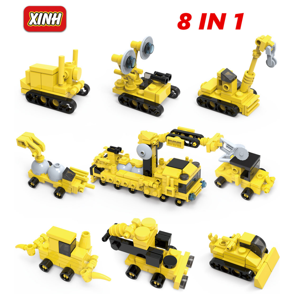 Bộ Đồ Chơi Lắp Ráp Xe Công Trường Cho Bé