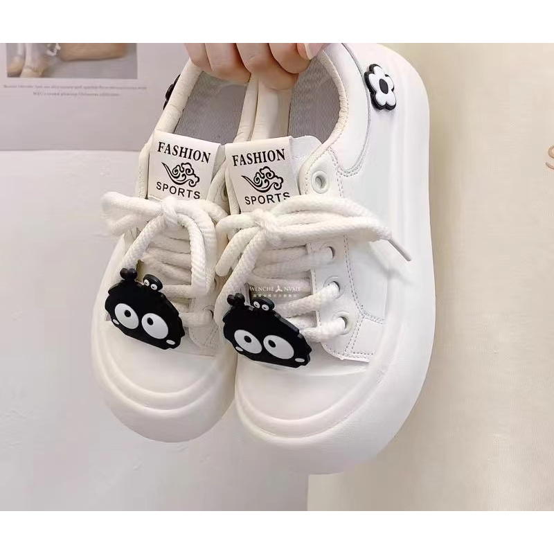 Giày trắng ngón chân to dễ thương giày bánh mì dày-chữa