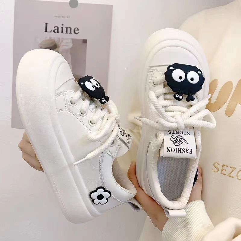 Giày trắng ngón chân to dễ thương giày bánh mì dày-chữa