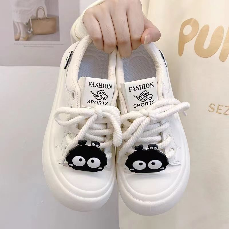 Giày trắng ngón chân to dễ thương giày bánh mì dày-chữa