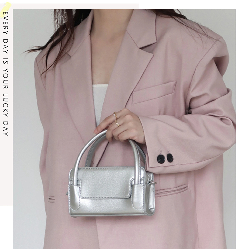 YADOU Túi Đeo Chéo Da pu Hình Vuông Cỡ Nhỏ Màu Bạc Phong Cách Hàn Quốc Thời Trang Cho Nữ