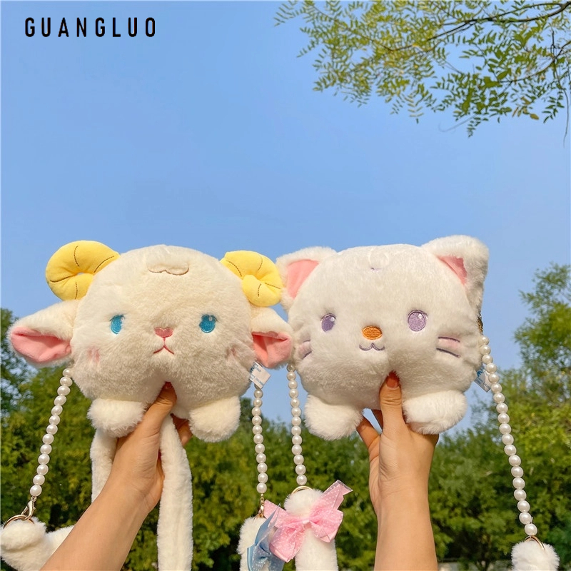 guangluoTúi đeo vai nhỏ dễ thương ngộ nghĩnh phim hoạt hình túi messenger búp bê mèo con dễ thương