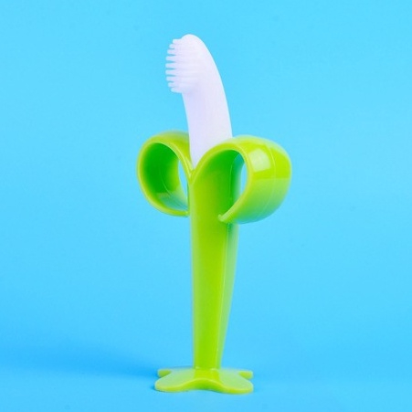 Bàn Chải Đánh Răng Bằng Silicone Không BPA Hình Quả Chuối An Toàn Cho Bé
