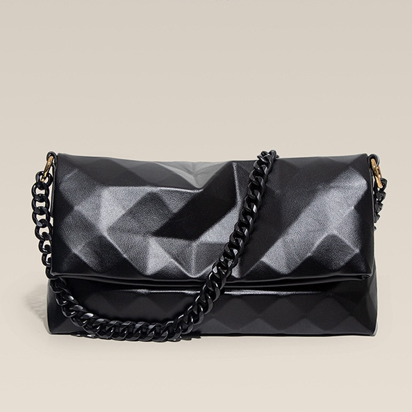 Thời Trang Túi Đeo Chéo Da pu Mềm Cao Cấp Màu Trơn Đính Kim Cương Giả Xinh Xắn