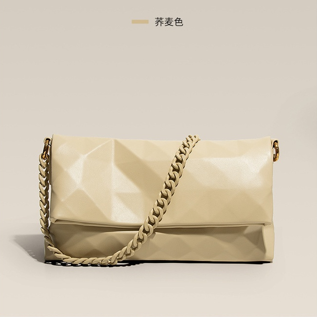 Thời Trang Túi Đeo Chéo Da pu Mềm Cao Cấp Màu Trơn Đính Kim Cương Giả Xinh Xắn