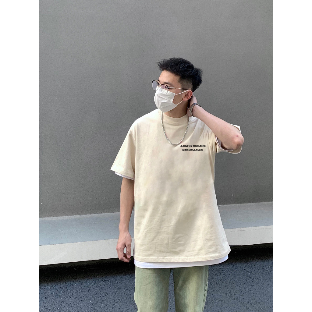 Áo Thun cotton Ngắn Tay Dáng Rộng In Hình Quả Lê Thời Trang