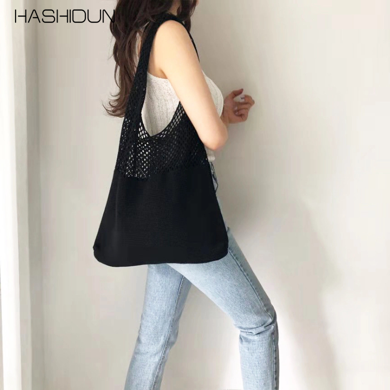 HASHIDUN Túi Xách Đan Len Phong Cách retro Thời Trang Cho Nữ