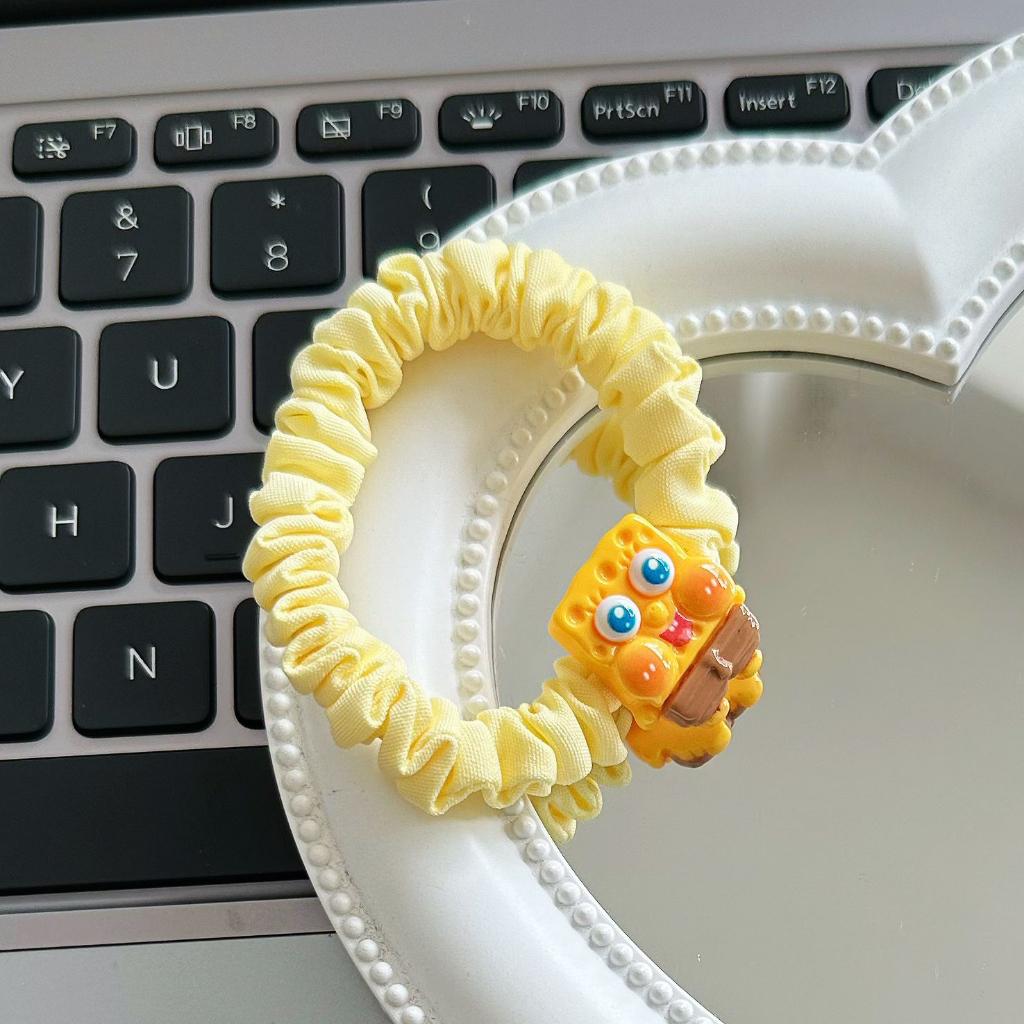 🎀 yakult 🎀Dây Cột Tóc Hình Sao Biển / Bọt Biển Màu Hồng Dễ Thương