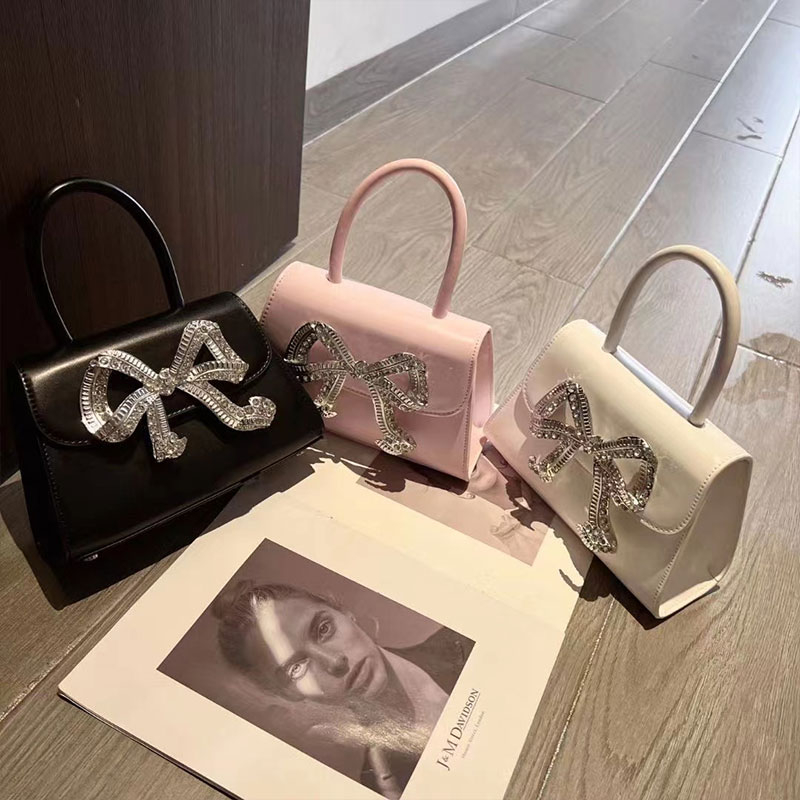 SHIHUI Túi Xách Nữ Đính Nơ Kim Cương vintage Y2K stand oil