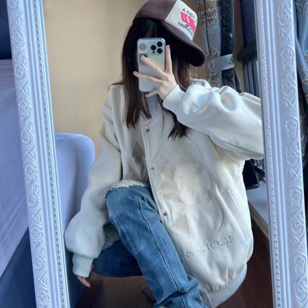 Áo Khoác Bóng Chày Thiết Kế Mới Thời Trang Theo Phong Cách Hàn Quốc Dành Cho Nữ