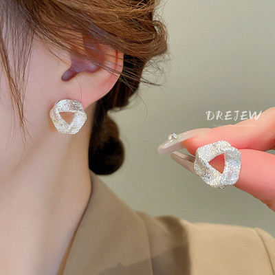 DREJEW Bông Tai Kim Bạc Hình Tam Giác Phong Cách Cá Nhân Hóa Không Gây Dị Ứng Cho Nữ