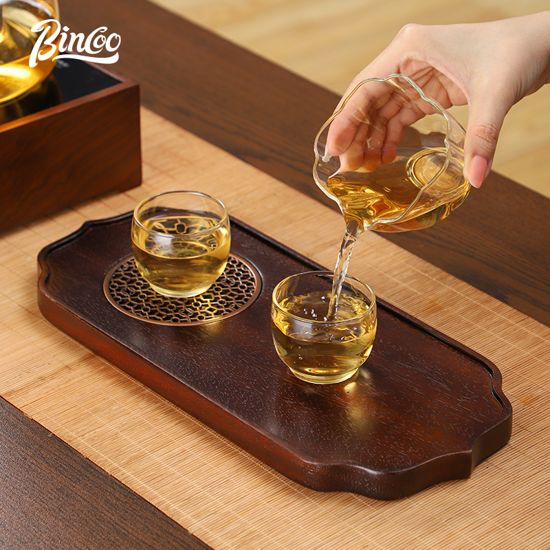 Bincoo Khay Trà Màu Đen Óc Chó Phong Cách Trung Hoa Độc Đáo