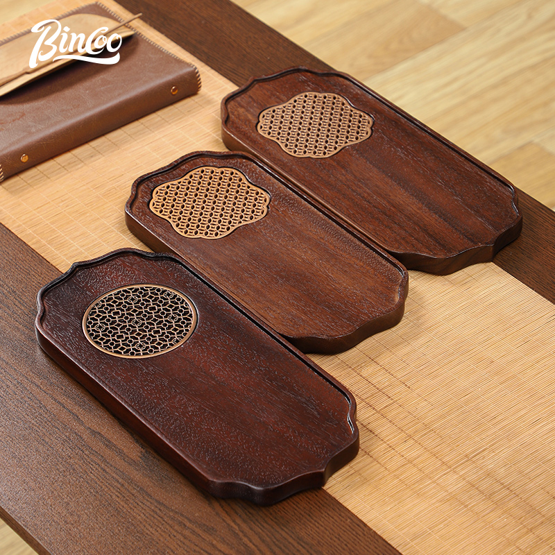 Bincoo Khay Trà Màu Đen Óc Chó Phong Cách Trung Hoa Độc Đáo
