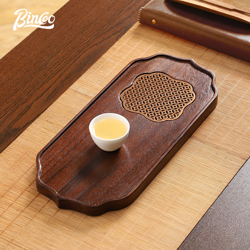 Bincoo Khay Trà Màu Đen Óc Chó Phong Cách Trung Hoa Độc Đáo