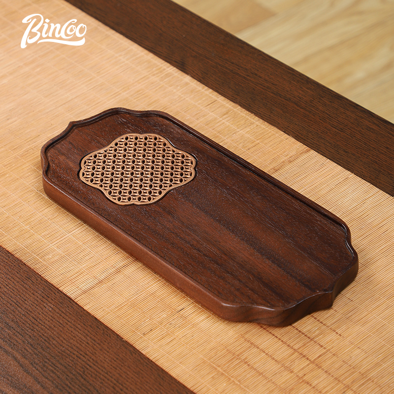 Bincoo Khay Trà Màu Đen Óc Chó Phong Cách Trung Hoa Độc Đáo