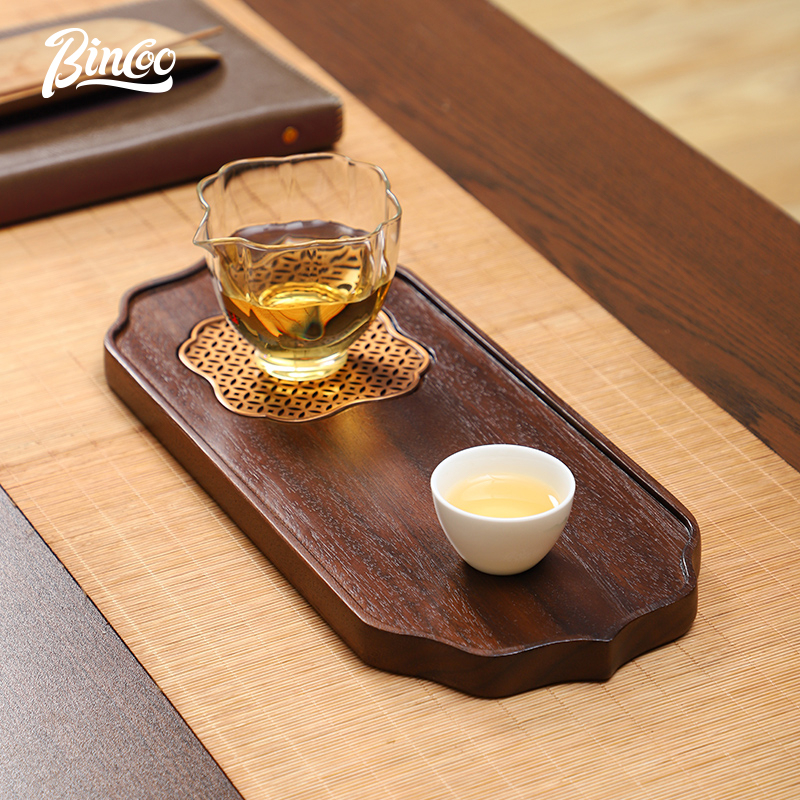 Bincoo Khay Trà Màu Đen Óc Chó Phong Cách Trung Hoa Độc Đáo
