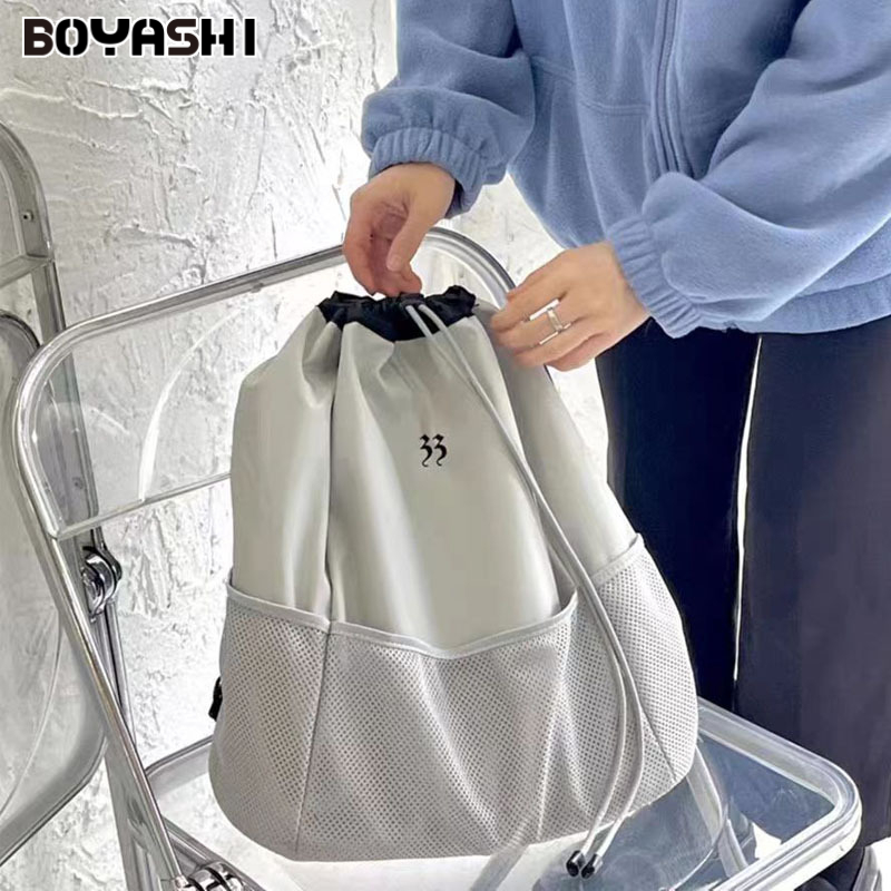 BOYASHI Ba Lô Lưới Nylon Nhẹ Ba Chiều Sức Chứa Lớn In Họa Tiết Không Gian Màu Xám Có Sức Chứa Lớn Cho Nam