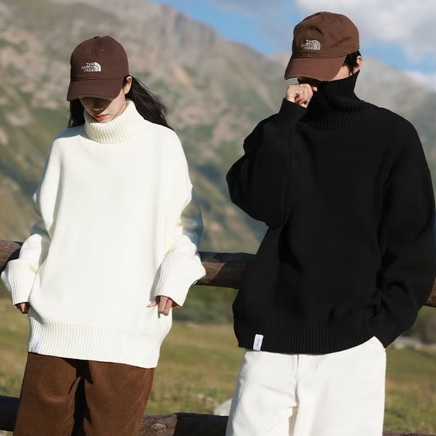 Áo sweater Cho Cặp Đôi Dệt Kim Cổ Lọ Dáng Rộng Ấm áp mềm mại Thời Trang Mùa Đông áo cổ lọ len  Hàn Quốc màu trơn phù hợp với tất cả áo tay dài cổ lọ