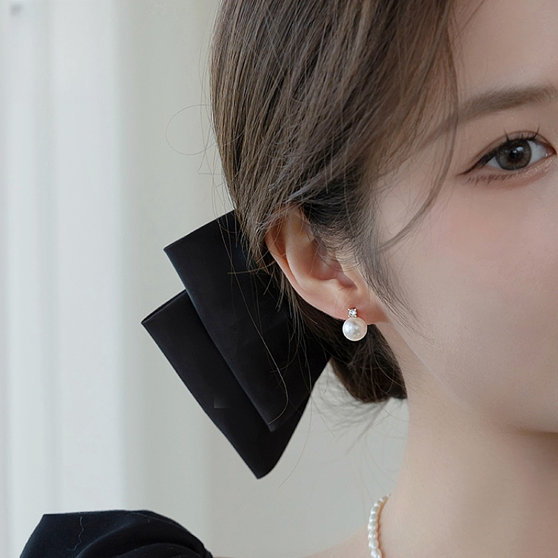 Bông tai titan không gỉ mạ vàng 18k thiết kế ngọc trai nhân tạo đính đá thời trang sang trọng dành cho nữ