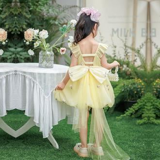 Đầm Công Chúa Phong Cách Lolita Đính Nơ Thời Trang Mùa Hè Cho Bé Gái