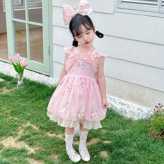 Đầm Công Chúa Phong Cách Lolita Đính Nơ Thời Trang Mùa Hè Cho Bé Gái